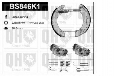 QUINTON HAZELL bs846k1 -  Комплект тормозов, барабанный тормозной механизм